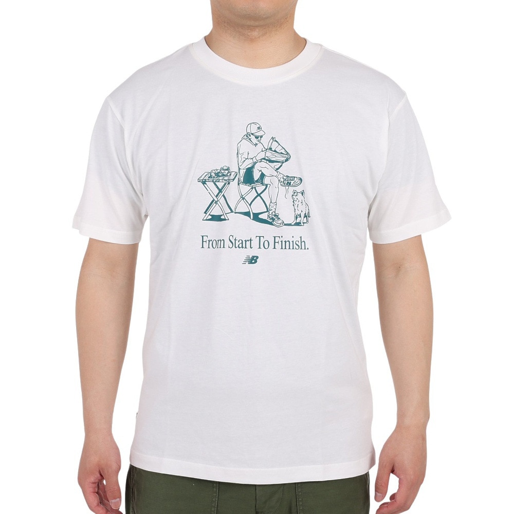 ニューバランス（new balance）（メンズ）半袖Tシャツ メンズ Essentials Cafe Grandpa  Jersey  MT31560SST 綿100%