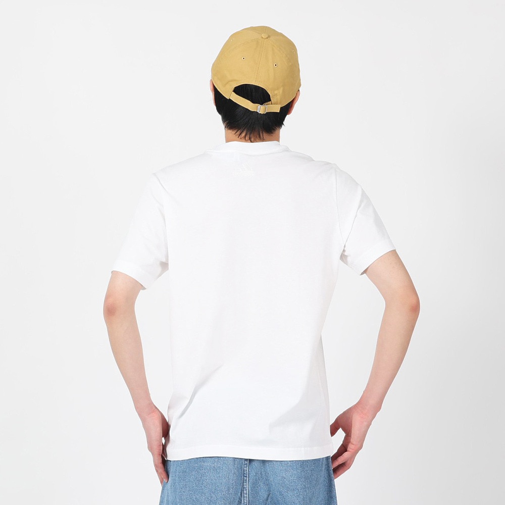 アディダス（メンズ）半袖Tシャツ メンズ 白 エッセンシャルズ リニア刺しゅう ロゴ ECQ98-IC9276