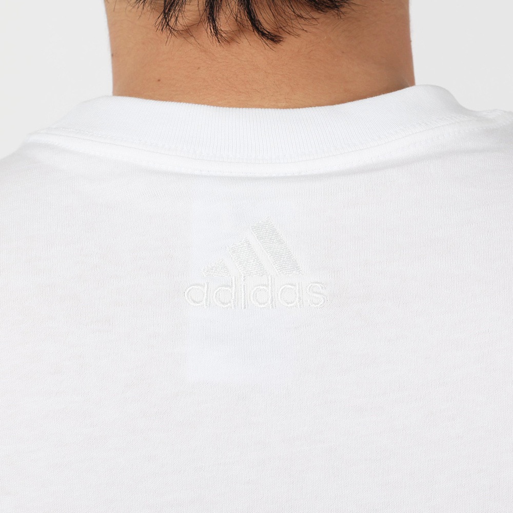 アディダス（adidas）（メンズ）半袖Tシャツ メンズ 白 エッセンシャルズ リニア刺しゅう ロゴ ECQ98-IC9276