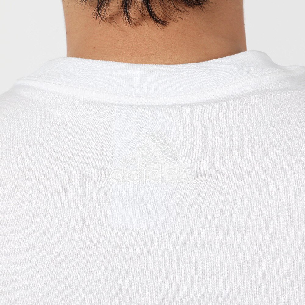 アディダス（adidas）（メンズ）半袖Tシャツ メンズ 白 エッセンシャルズ リニア刺しゅう ロゴ ECQ98-IC9276