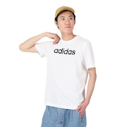 アディダス（adidas）（メンズ）半袖Tシャツ メンズ 白 エッセンシャルズ リニア刺しゅう ロゴ ECQ98-IC9276