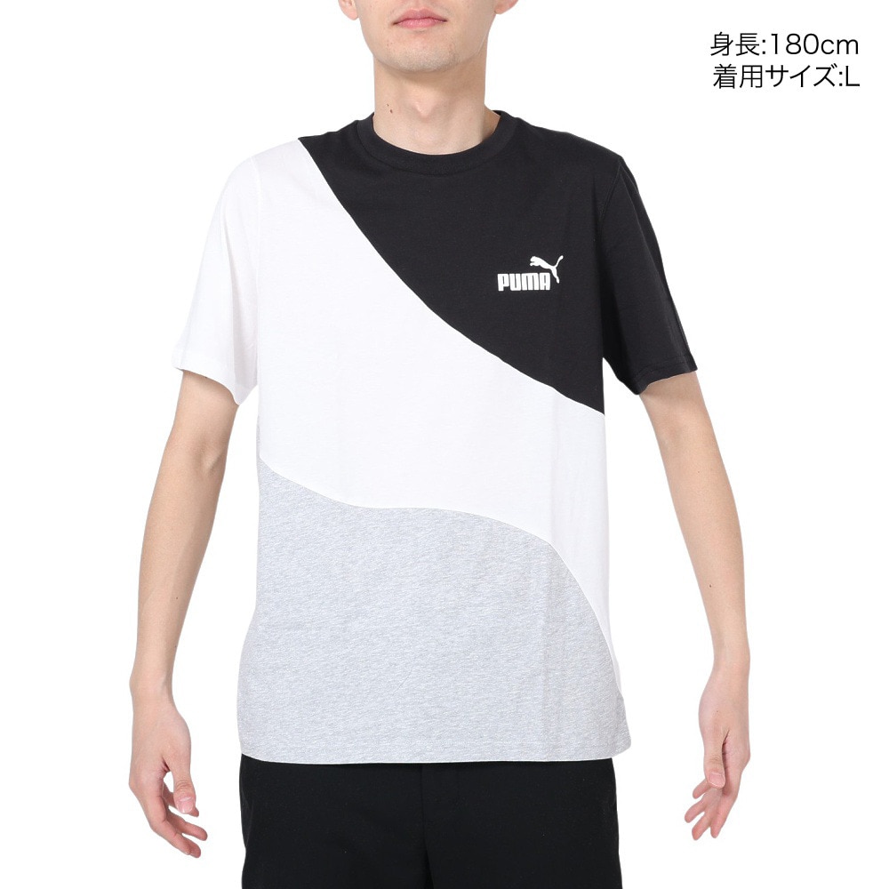 プーマ（PUMA）（メンズ）半袖Tシャツ メンズ POWER キャット 675736 04 LGRY