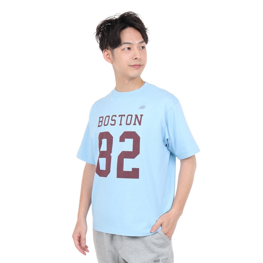 ニューバランス（new balance）（メンズ）半袖Tシャツ メンズ 900 ボストン82 ロゴプリントTシャツ AMT35148BLZ