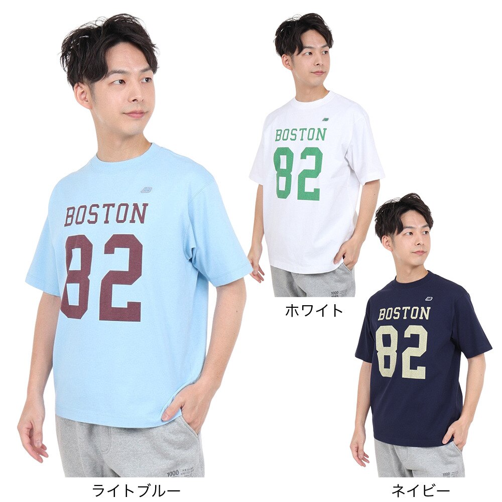 ニューバランス（new balance）（メンズ）半袖Tシャツ メンズ 900 ボストン82 ロゴプリントTシャツ AMT35148WT
