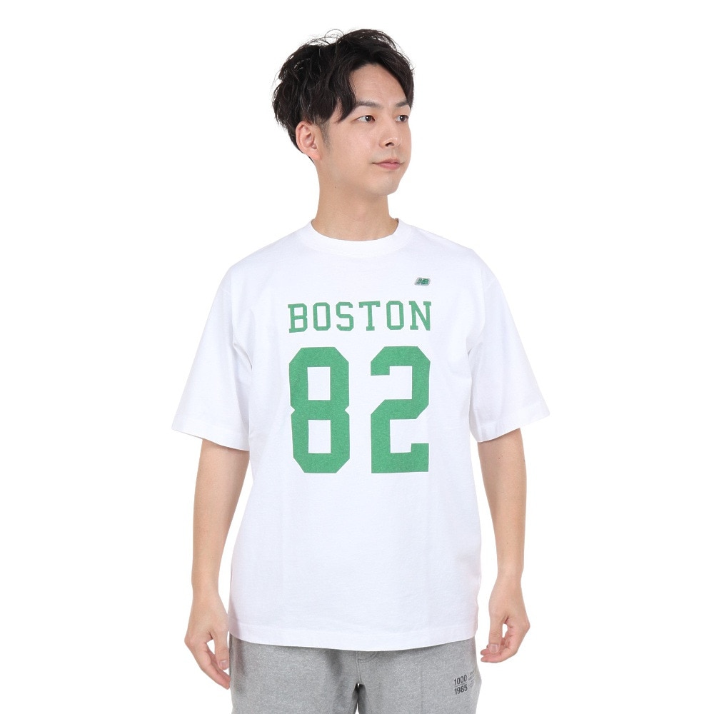ニューバランス（new balance）（メンズ）半袖Tシャツ メンズ 900 ボストン82 ロゴプリントTシャツ AMT35148WT