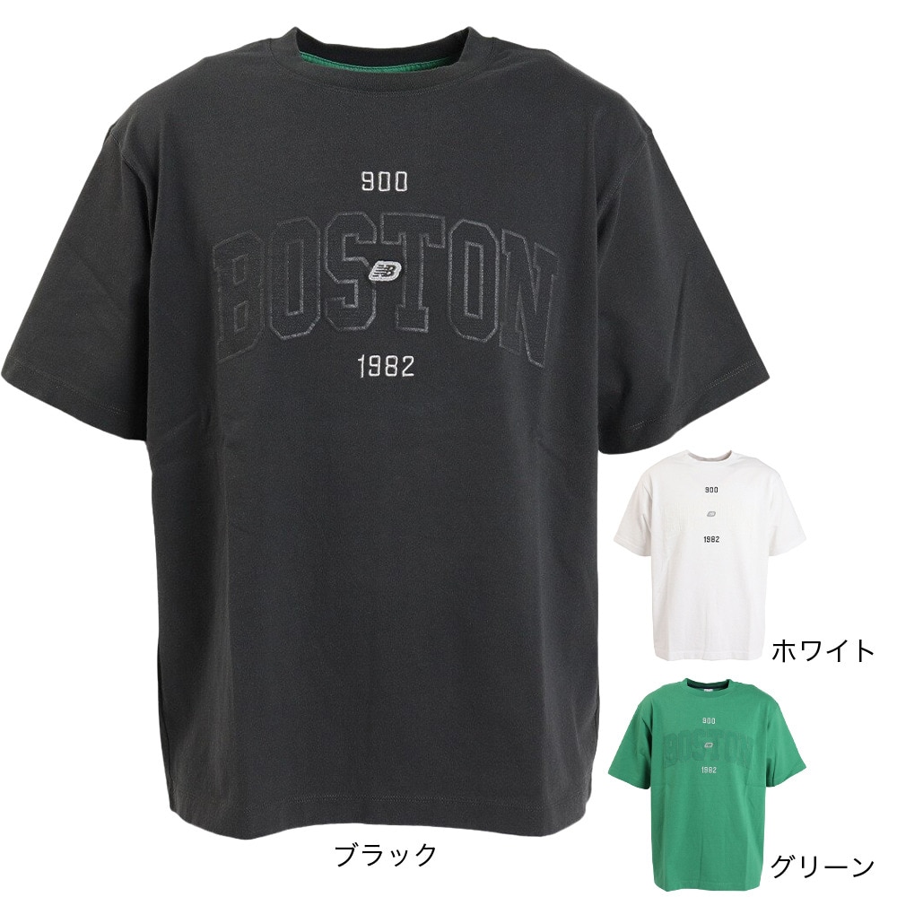 ニューバランス（new balance）（メンズ）半袖Tシャツ メンズ 白 900 ボストンロゴプリントTシャツ AMT35149WT