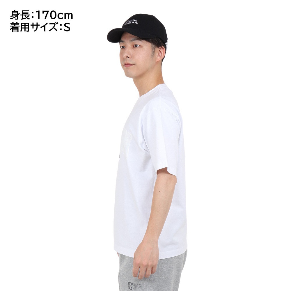 ニューバランス（new balance）（メンズ）半袖Tシャツ メンズ 白 900 ボストンロゴプリントTシャツ AMT35149WT