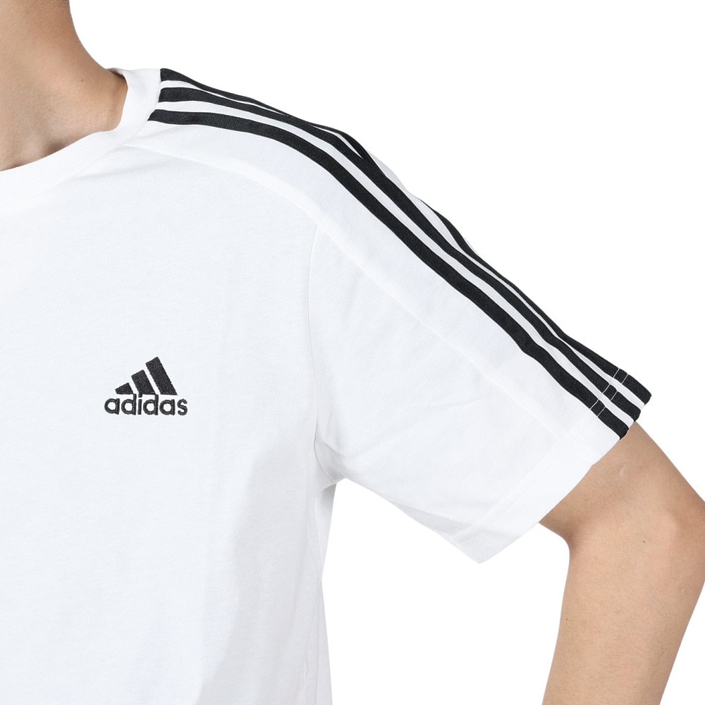 アディダス（adidas）（メンズ）Tシャツ 半袖 メンズ 白 エッセンシャルズ シングルジャージー  ECQ97-IC9336
