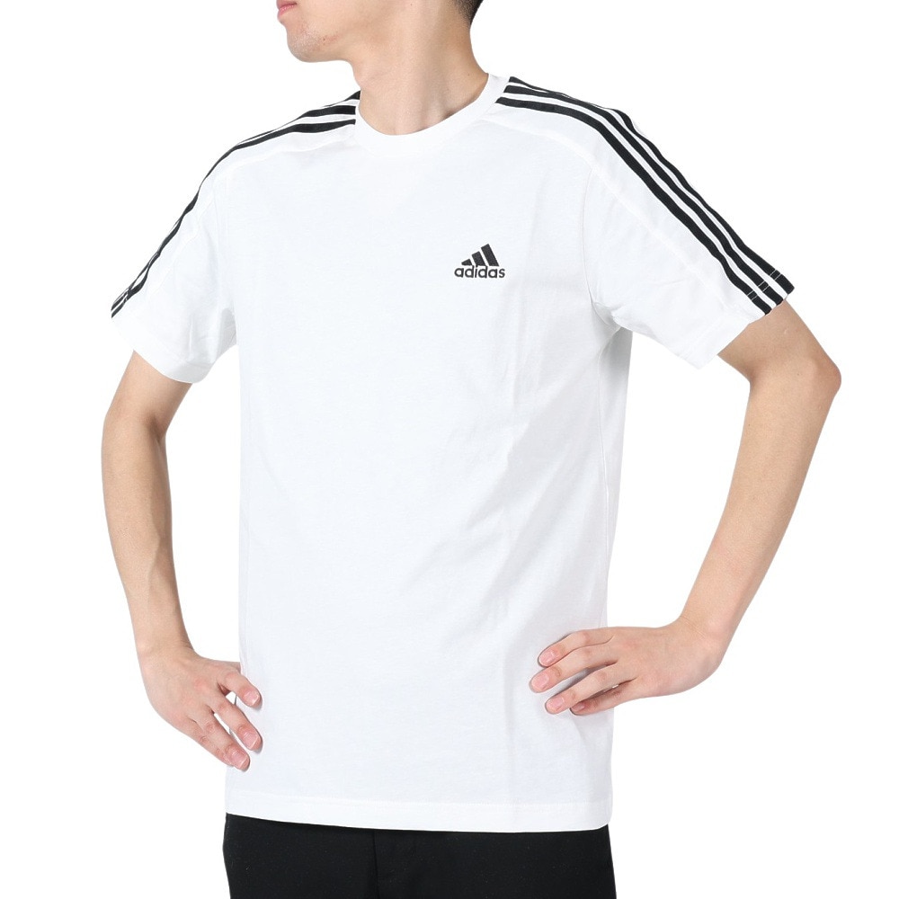 アディダス（adidas）（メンズ）半袖Tシャツ メンズ 白 エッセンシャルズ シングルジャージー ECQ97-IC9336