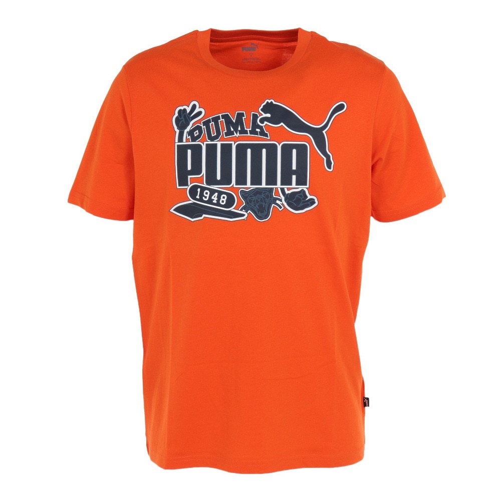プーマ（PUMA）（メンズ）半袖Tシャツ メンズ グラフィック  675649 23 ORG オレンジ