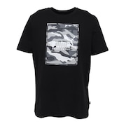プーマ（PUMA）（メンズ）半袖Tシャツ メンズ ボックス ロゴ カモ 849085 01 BLK ブラック