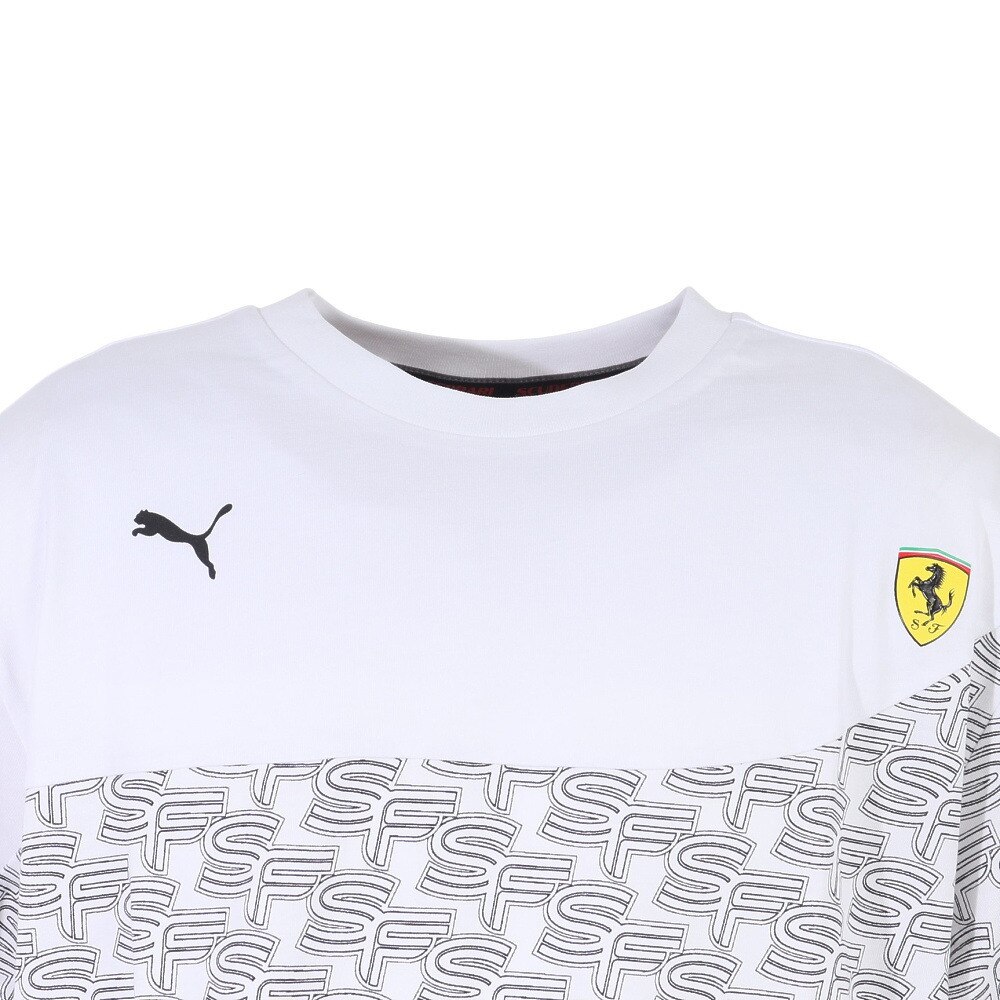 プーマ(PUMA)(メンズ)半袖Tシャツ レディース フェラーリ レース AOP 620925 03 WHT スポーツ用品はスーパースポーツゼビオ フェラーリTシャツ3、4歳ジュニア用