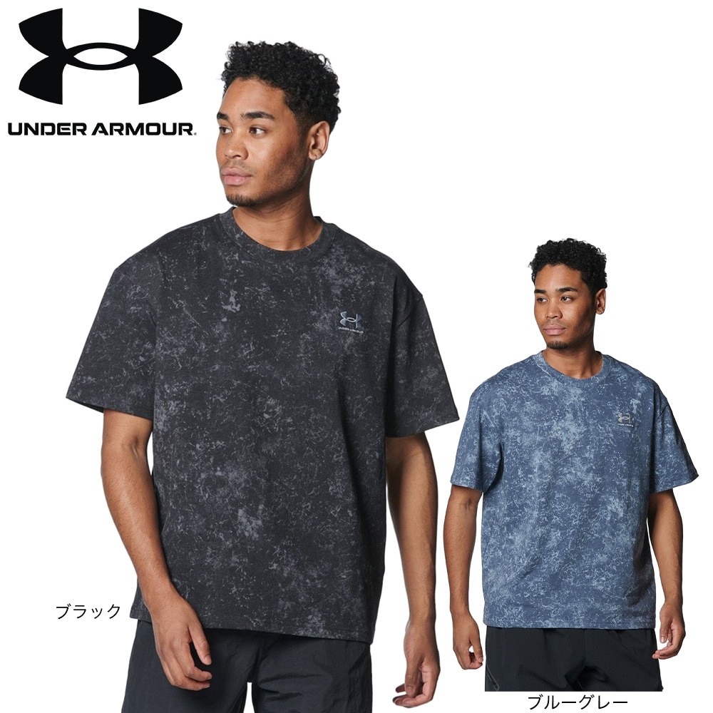 アンダーアーマー（UNDER ARMOUR）（メンズ）ヘビーウェイトコットン オーバーサイズ プリント 半袖Tシャツ 1384799 001