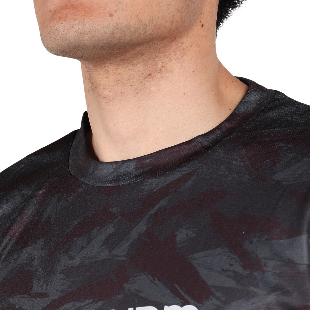 ジローム（GIRAUDM）（メンズ）ドライプラスクール SHINE BLOCK メッシュ半袖Tシャツ CT4S0016-TR863-GRSD BLK