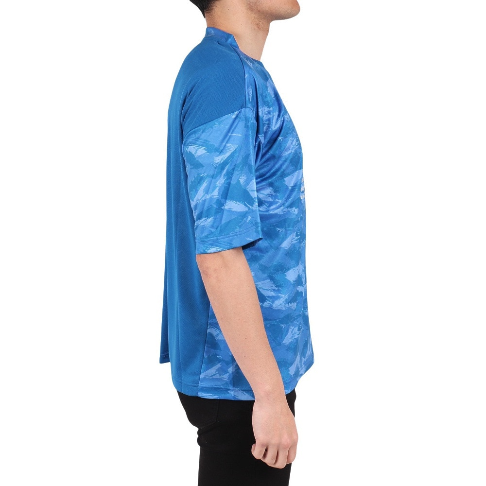 ジローム（GIRAUDM）（メンズ）ドライプラスクール SHINE BLOCK メッシュ半袖Tシャツ CT4S0016-TR863-GRSD BLU