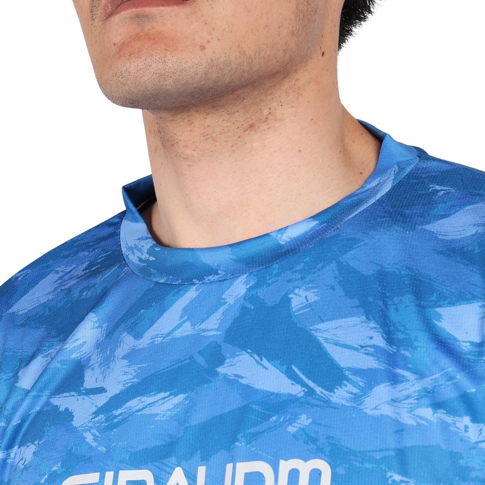 ジローム（GIRAUDM）（メンズ）ドライプラスクール SHINE BLOCK メッシュ半袖Tシャツ CT4S0016-TR863-GRSD BLU