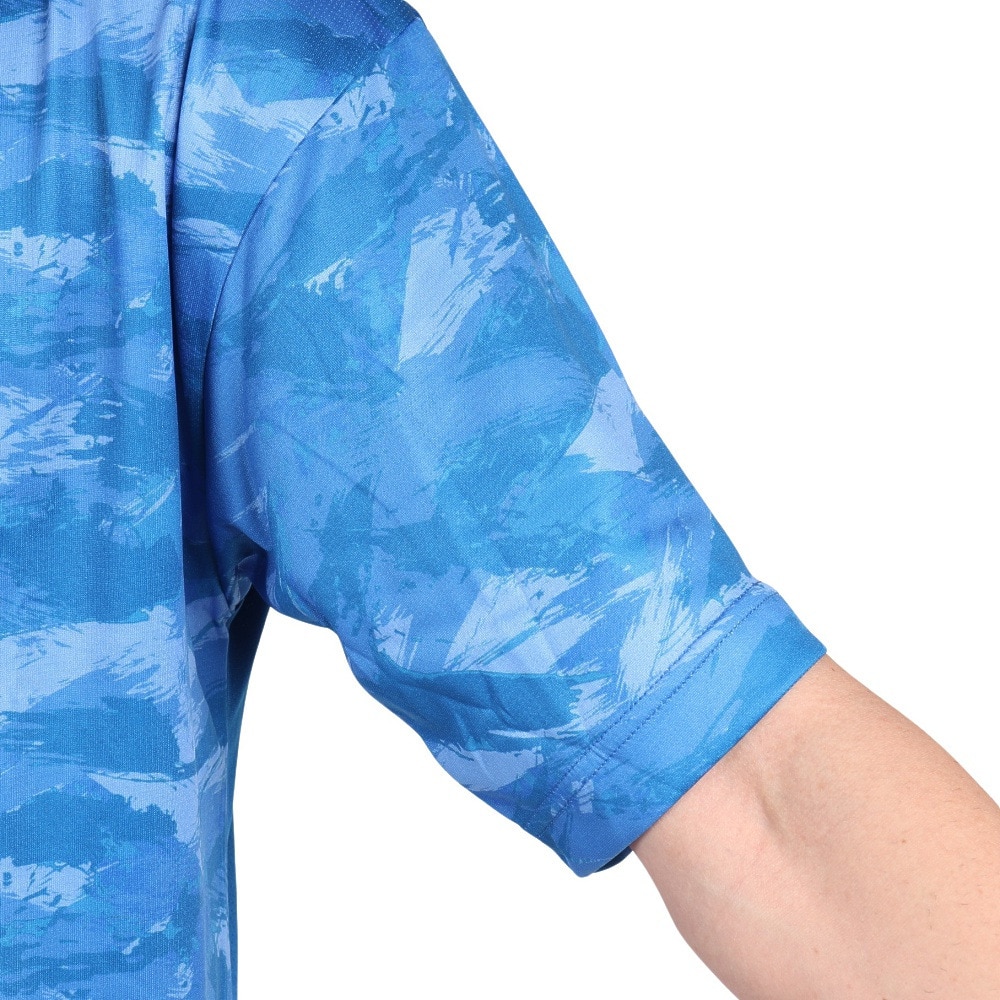 ジローム（GIRAUDM）（メンズ）ドライプラスクール SHINE BLOCK メッシュ半袖Tシャツ CT4S0016-TR863-GRSD BLU