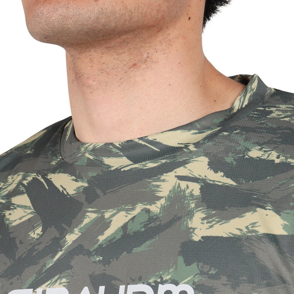 ジローム（GIRAUDM）（メンズ）ドライプラスクール SHINE BLOCK メッシュ半袖Tシャツ CT4S0016-TR863-GRSD KHK