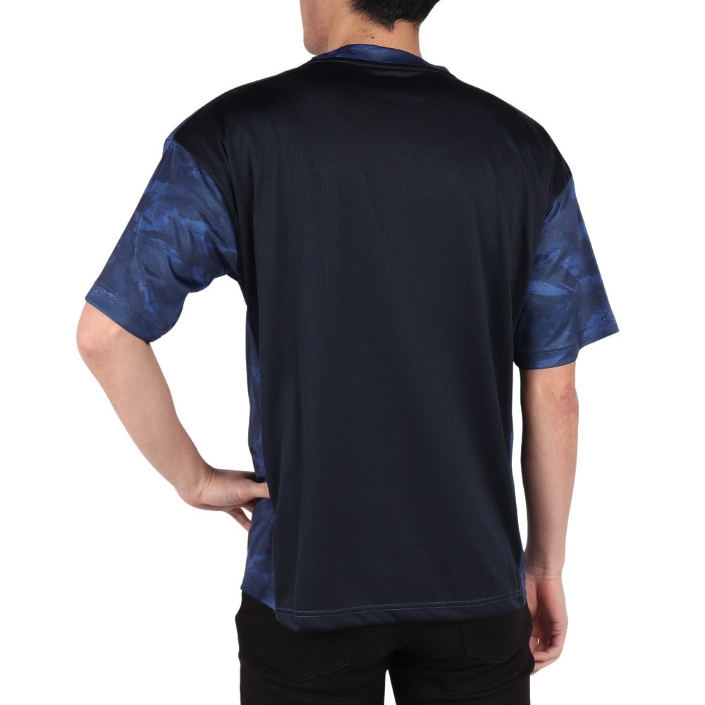 ジローム（GIRAUDM）（メンズ）ドライプラスクール SHINE BLOCK メッシュ半袖Tシャツ CT4S0016-TR863-GRSD NVY