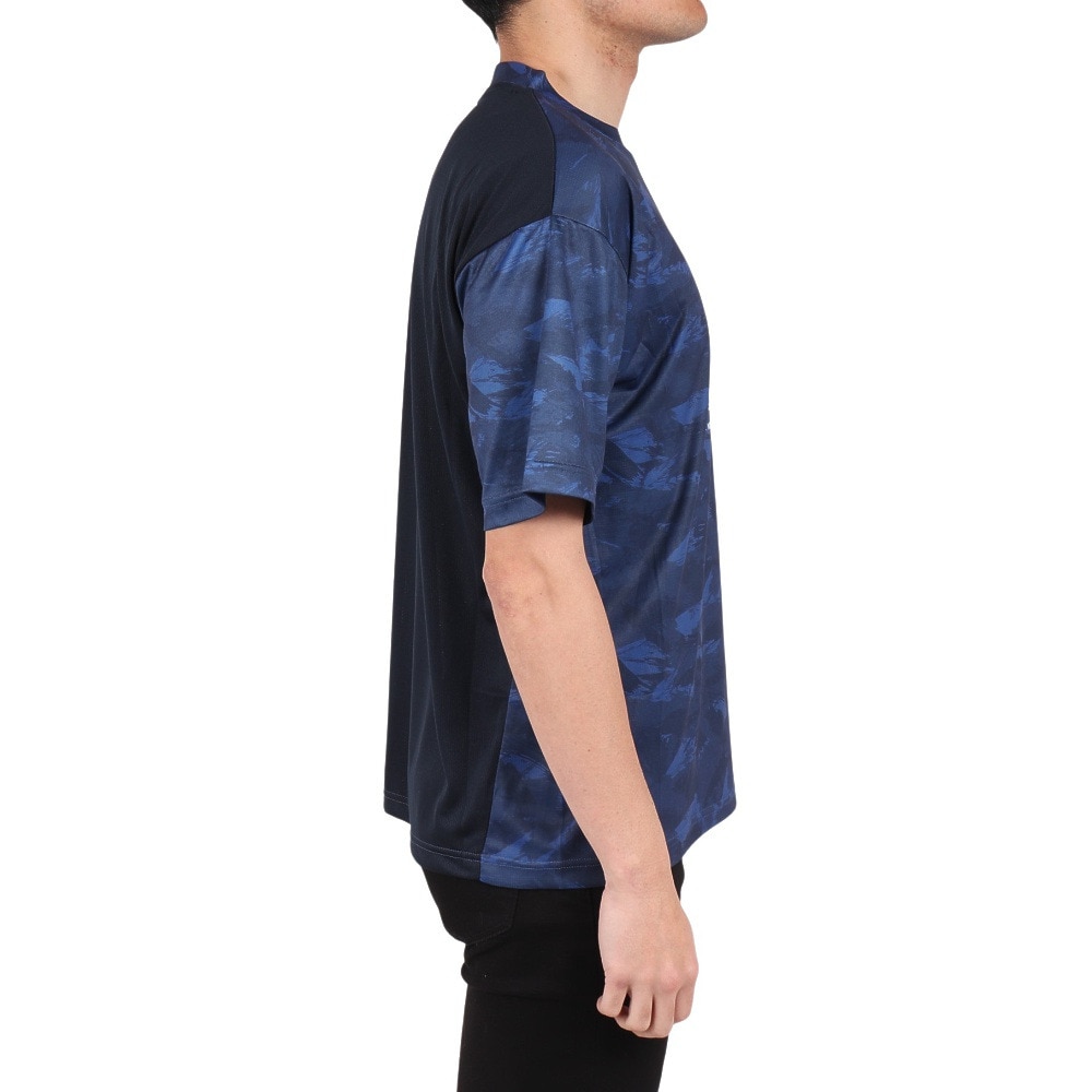ジローム（GIRAUDM）（メンズ）ドライプラスクール SHINE BLOCK メッシュ半袖Tシャツ CT4S0016-TR863-GRSD NVY