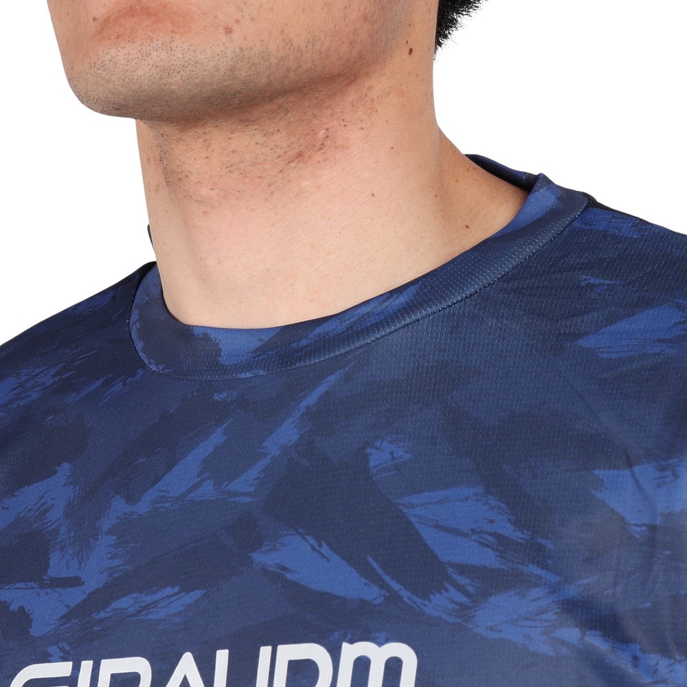 ジローム（GIRAUDM）（メンズ）ドライプラスクール SHINE BLOCK メッシュ半袖Tシャツ CT4S0016-TR863-GRSD NVY