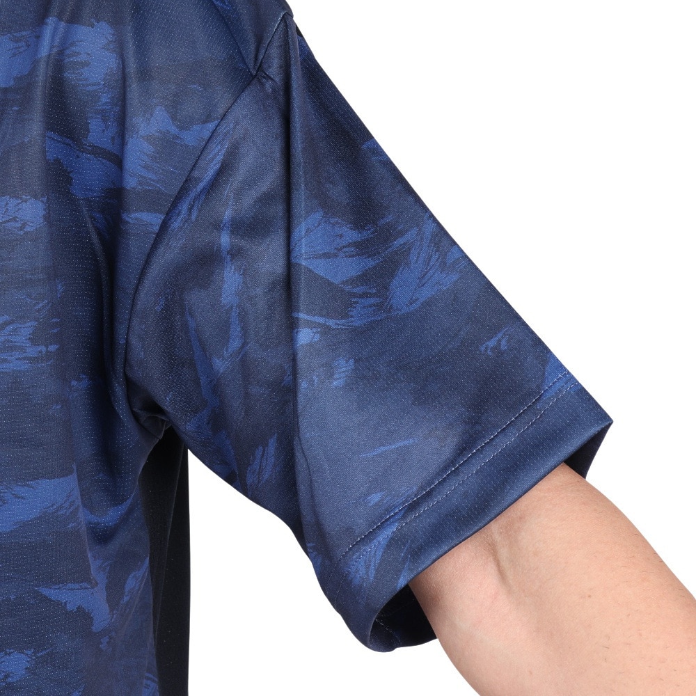 ジローム（GIRAUDM）（メンズ）ドライプラスクール SHINE BLOCK メッシュ半袖Tシャツ CT4S0016-TR863-GRSD NVY