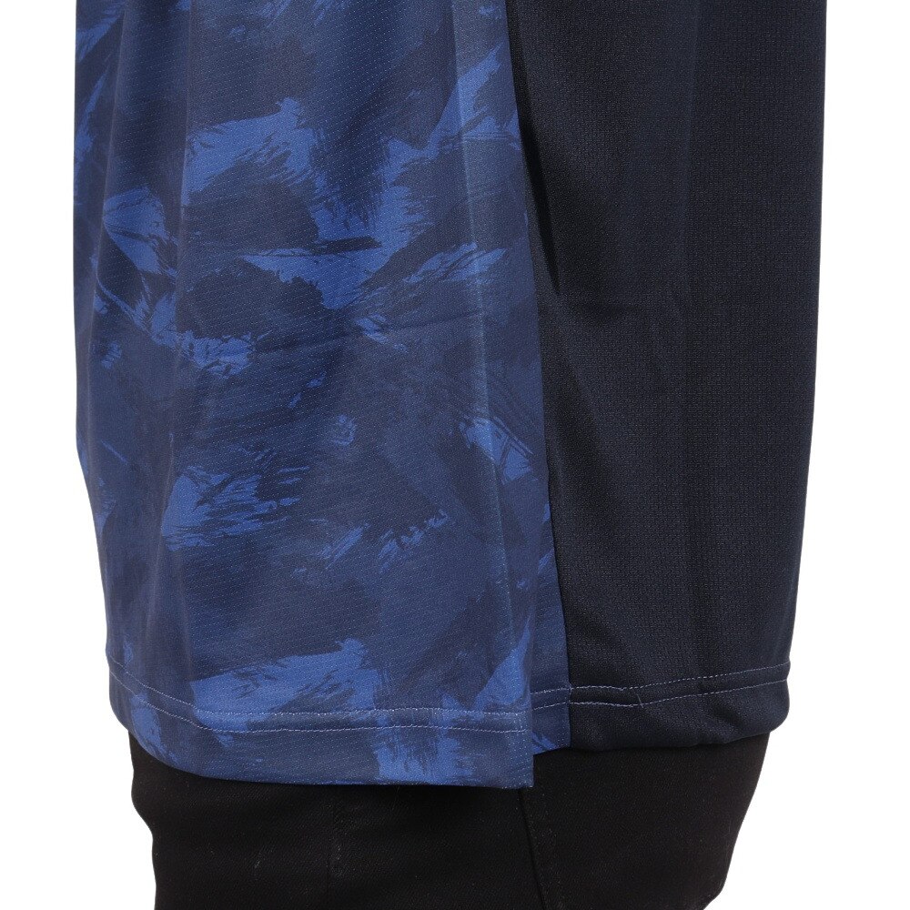 ジローム（GIRAUDM）（メンズ）ドライプラスクール SHINE BLOCK メッシュ半袖Tシャツ CT4S0016-TR863-GRSD NVY