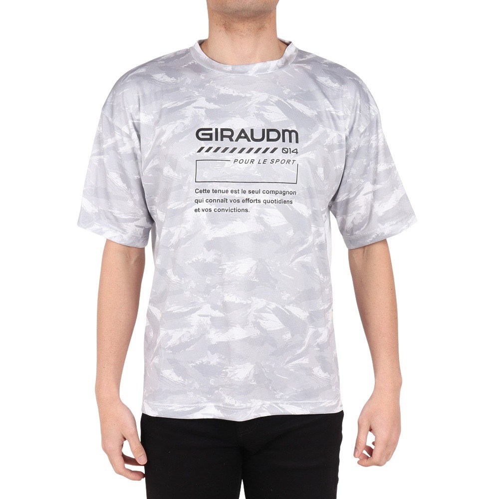 ジローム（GIRAUDM）（メンズ）ドライプラスクール SHINE BLOCK メッシュ半袖Tシャツ CT4S0016-TR863-GRSD WHT