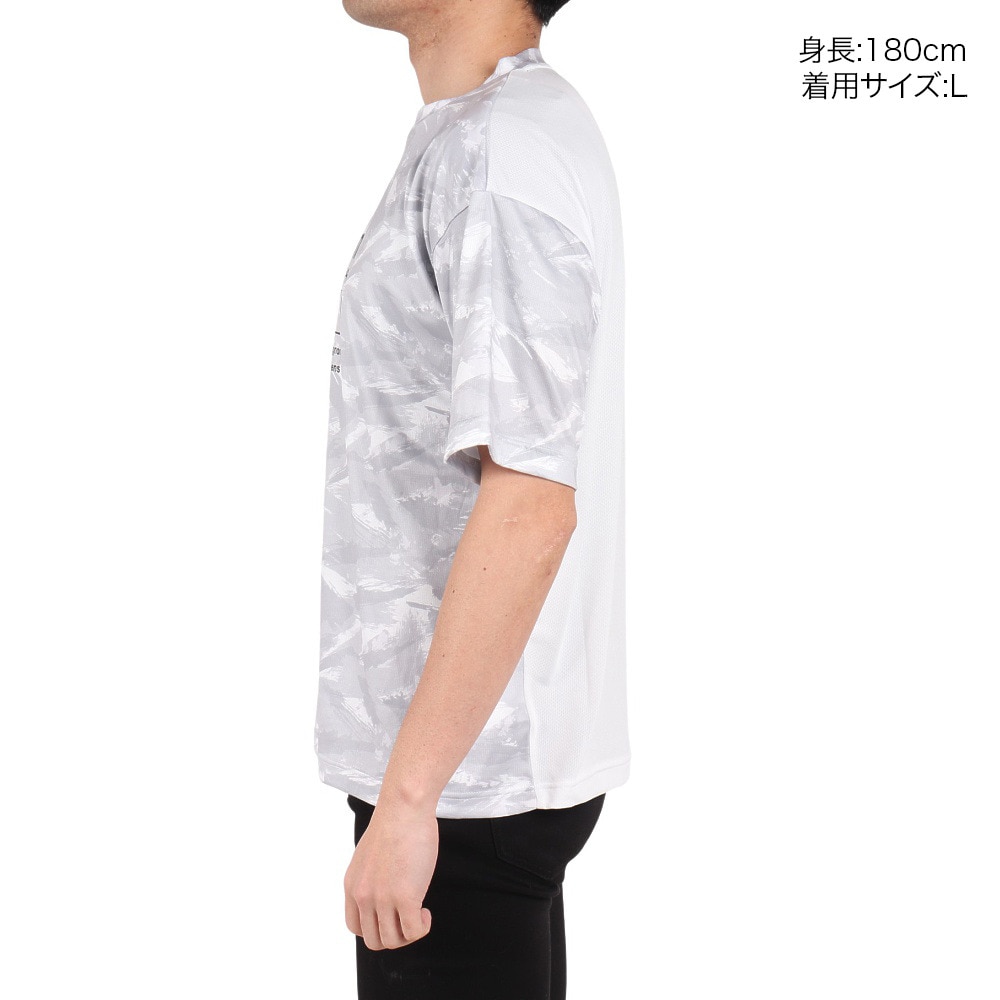 ジローム（GIRAUDM）（メンズ）ドライプラスクール SHINE BLOCK メッシュ半袖Tシャツ CT4S0016-TR863-GRSD WHT