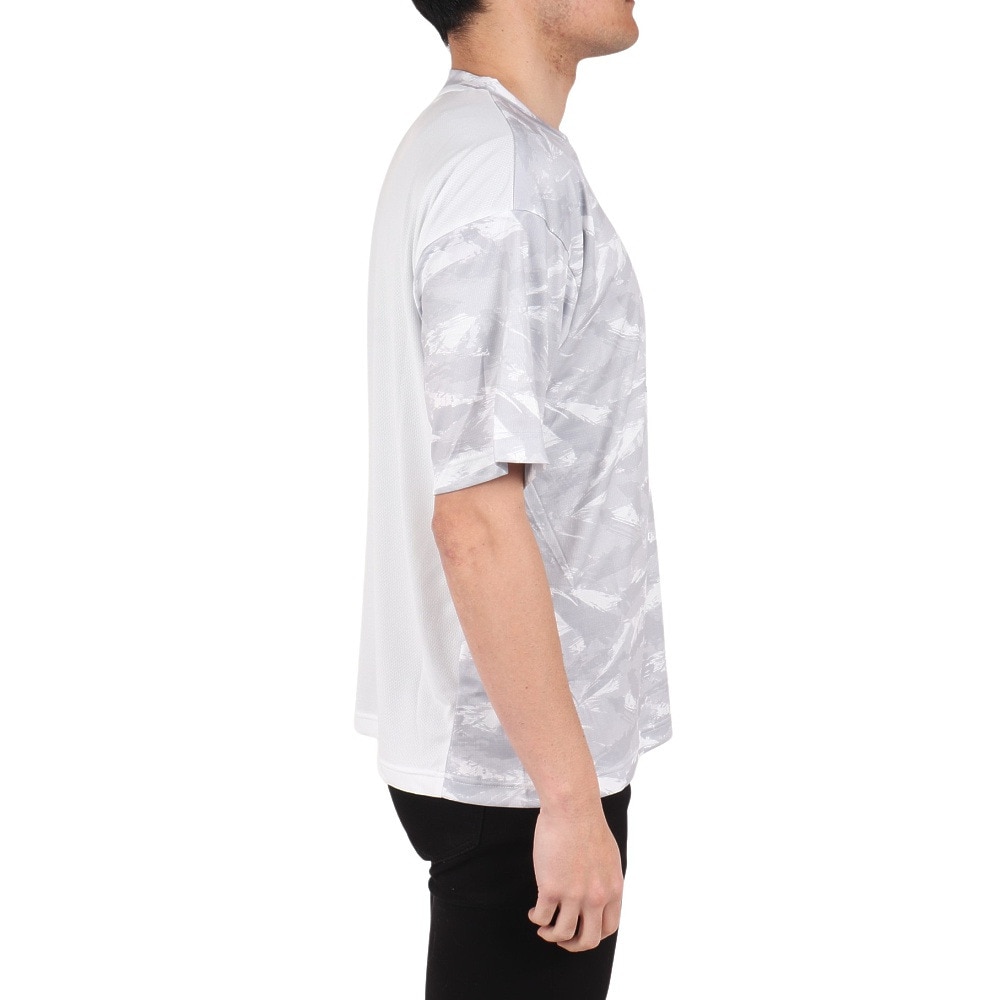 ジローム（GIRAUDM）（メンズ）ドライプラスクール SHINE BLOCK メッシュ半袖Tシャツ CT4S0016-TR863-GRSD WHT