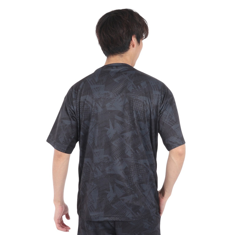 ジローム（GIRAUDM）（メンズ）ドライプラスクール SHINE BLOCK メッシュ半袖Tシャツ CT4S0017-TR863-GRSD BLK