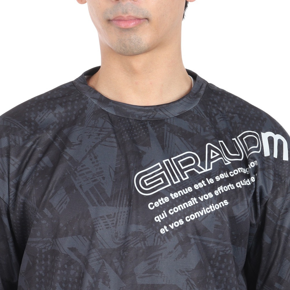 ジローム（GIRAUDM）（メンズ）ドライプラスクール SHINE BLOCK メッシュ半袖Tシャツ CT4S0017-TR863-GRSD BLK