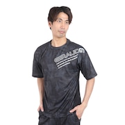 ジローム（GIRAUDM）（メンズ）ドライプラスクール SHINE BLOCK メッシュ半袖Tシャツ CT4S0017-TR863-GRSD BLK