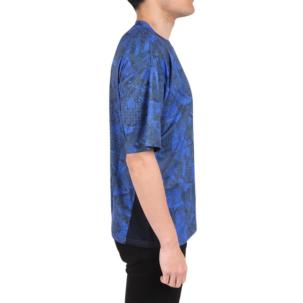 ジローム（GIRAUDM）（メンズ）ドライプラスクール SHINE BLOCK メッシュ半袖Tシャツ CT4S0017-TR863-GRSD NVY