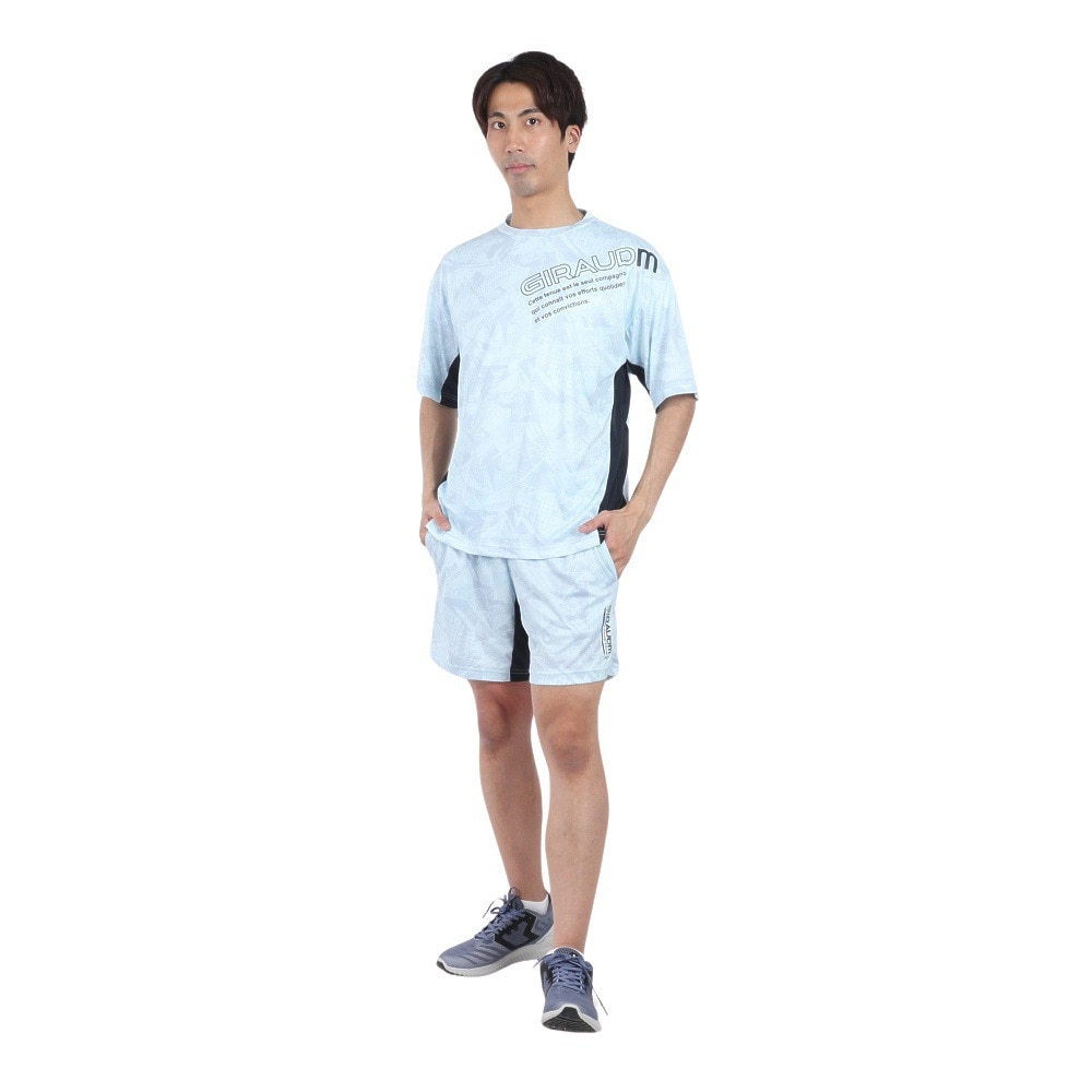 ジローム（GIRAUDM）（メンズ）ドライプラスクール SHINE BLOCK メッシュ半袖Tシャツ CT4S0017-TR863-GRSD SAX