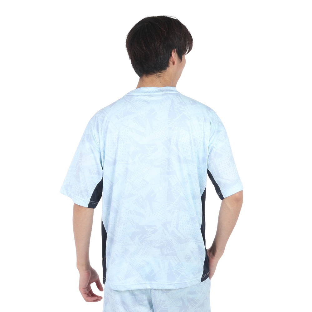 ジローム（GIRAUDM）（メンズ）ドライプラスクール SHINE BLOCK メッシュ半袖Tシャツ CT4S0017-TR863-GRSD SAX