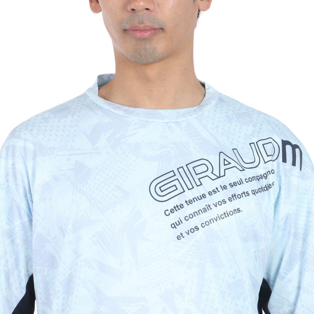 ジローム（GIRAUDM）（メンズ）ドライプラスクール SHINE BLOCK メッシュ半袖Tシャツ CT4S0017-TR863-GRSD SAX