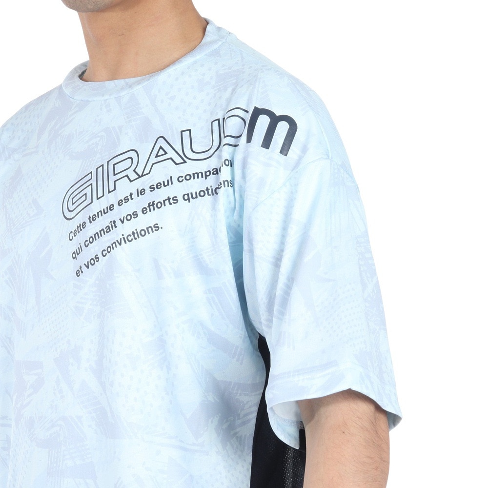 ジローム（GIRAUDM）（メンズ）ドライプラスクール SHINE BLOCK メッシュ半袖Tシャツ CT4S0017-TR863-GRSD SAX