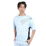 ジローム（GIRAUDM）（メンズ）ドライプラスクール SHINE BLOCK メッシュ半袖Tシャツ CT4S0017-TR863-GRSD SAX
