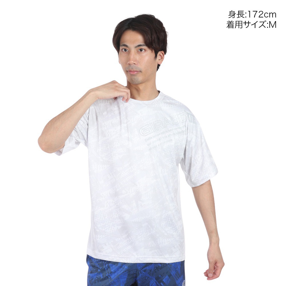 ジローム（GIRAUDM）（メンズ）ドライプラスクール SHINE BLOCK メッシュ半袖Tシャツ CT4S0017-TR863-GRSD WHT