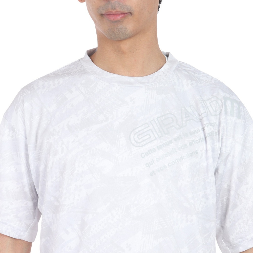 ジローム（GIRAUDM）（メンズ）ドライプラスクール SHINE BLOCK メッシュ半袖Tシャツ CT4S0017-TR863-GRSD WHT