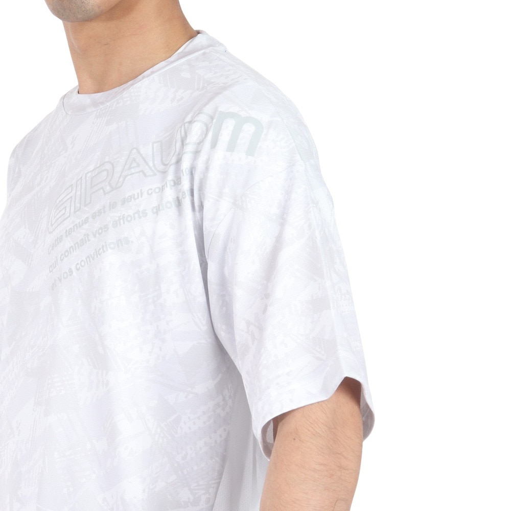 ジローム（GIRAUDM）（メンズ）ドライプラスクール SHINE BLOCK メッシュ半袖Tシャツ CT4S0017-TR863-GRSD WHT