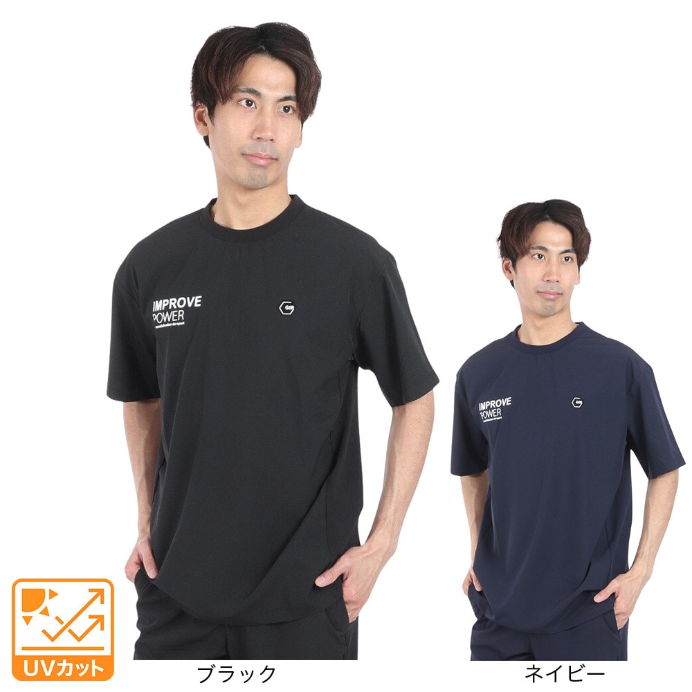 ジローム（GIRAUDM）（メンズ）絶耐撥水 UV WOVEN 半袖Tシャツ CT4S0074-TR863-GRSD NVY