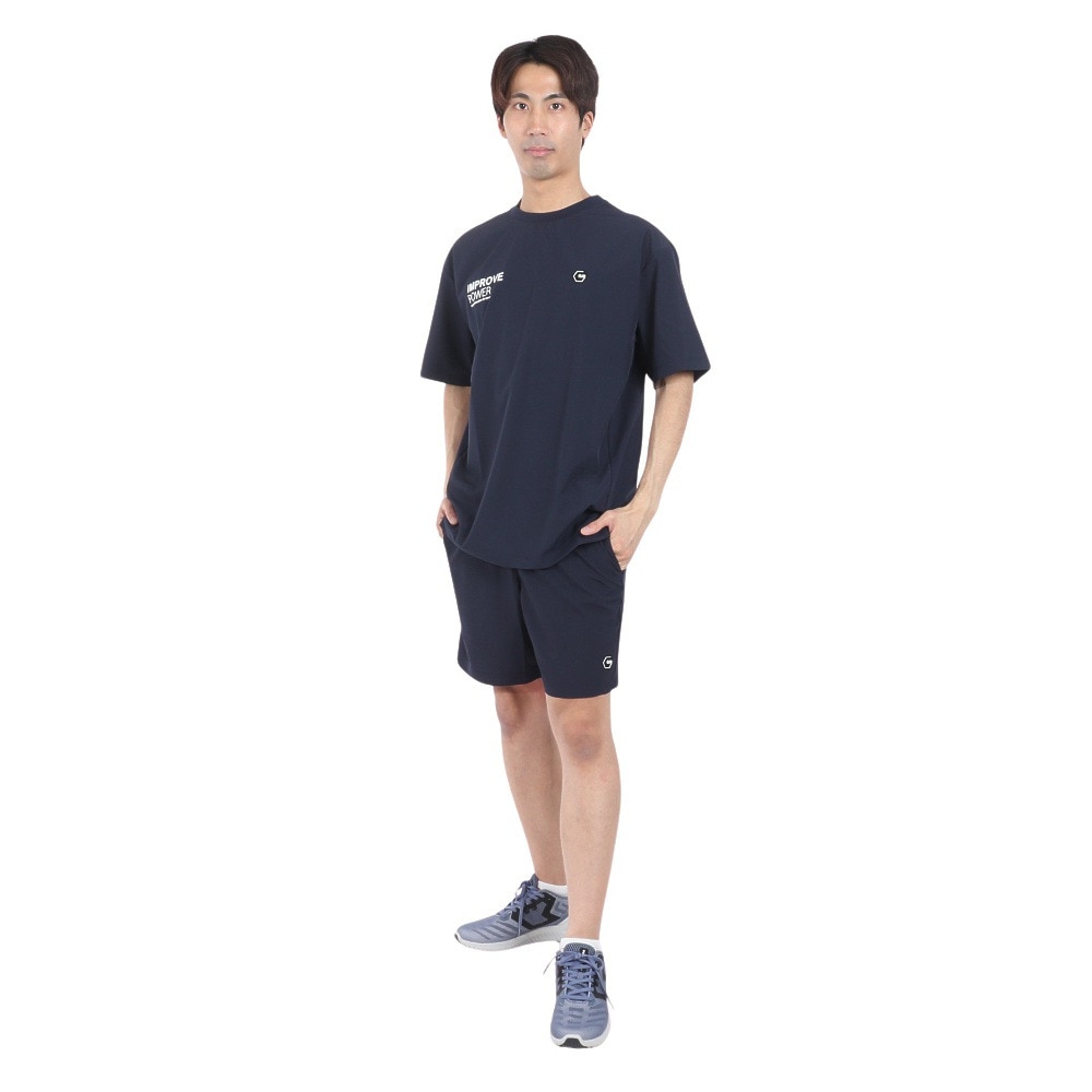 ジローム（GIRAUDM）（メンズ）絶耐撥水 UV WOVEN 半袖Tシャツ CT4S0074-TR863-GRSD NVY