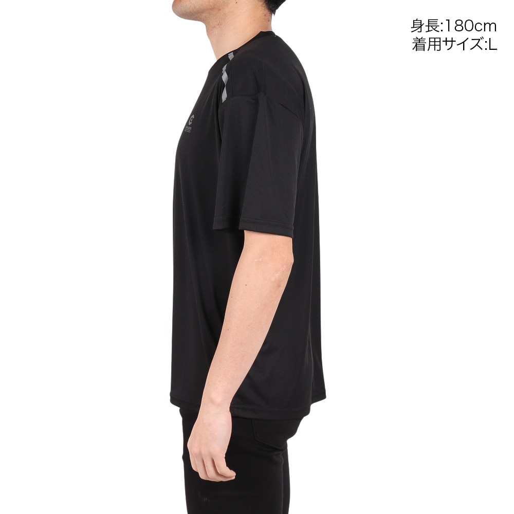 ジローム（GIRAUDM）（メンズ）ドライプラス グリッドメッシュ半袖Tシャツ CT4S0091-TR863-GRGC BLK