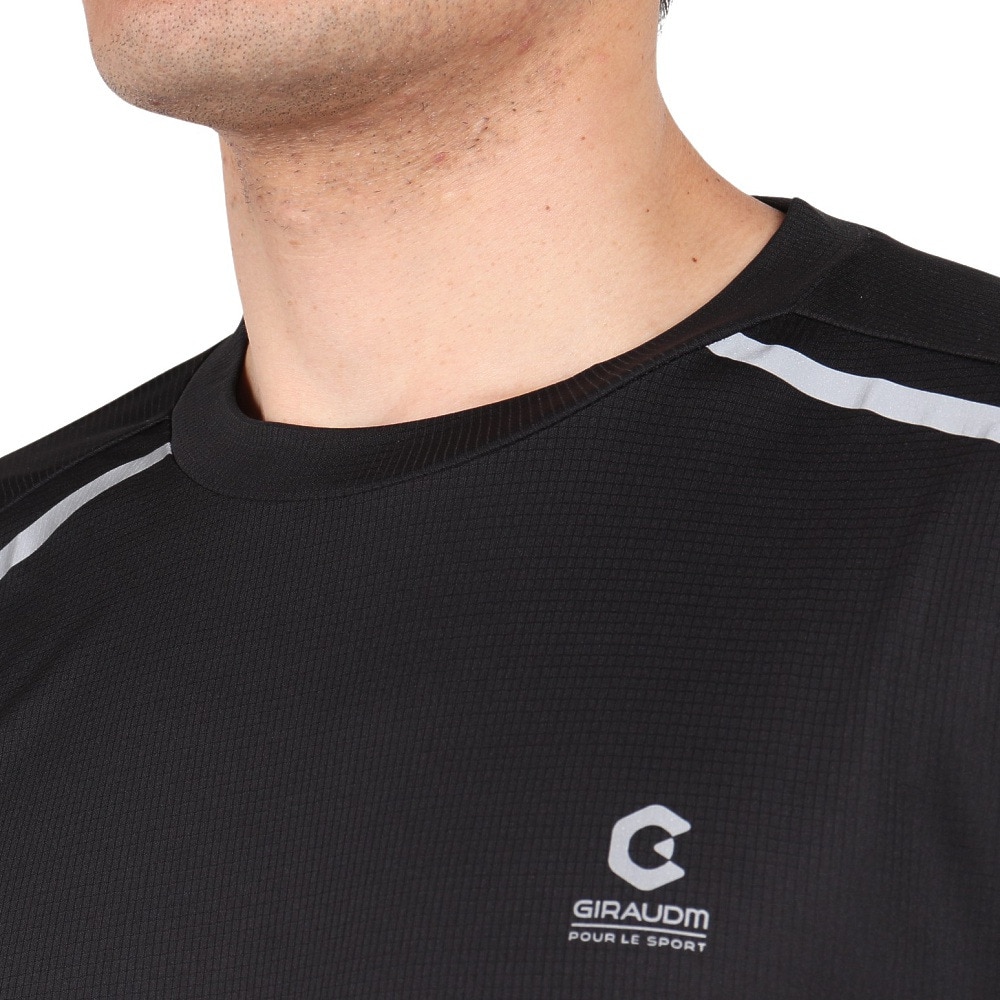 ジローム（GIRAUDM）（メンズ）ドライプラス グリッドメッシュ半袖Tシャツ CT4S0091-TR863-GRGC BLK