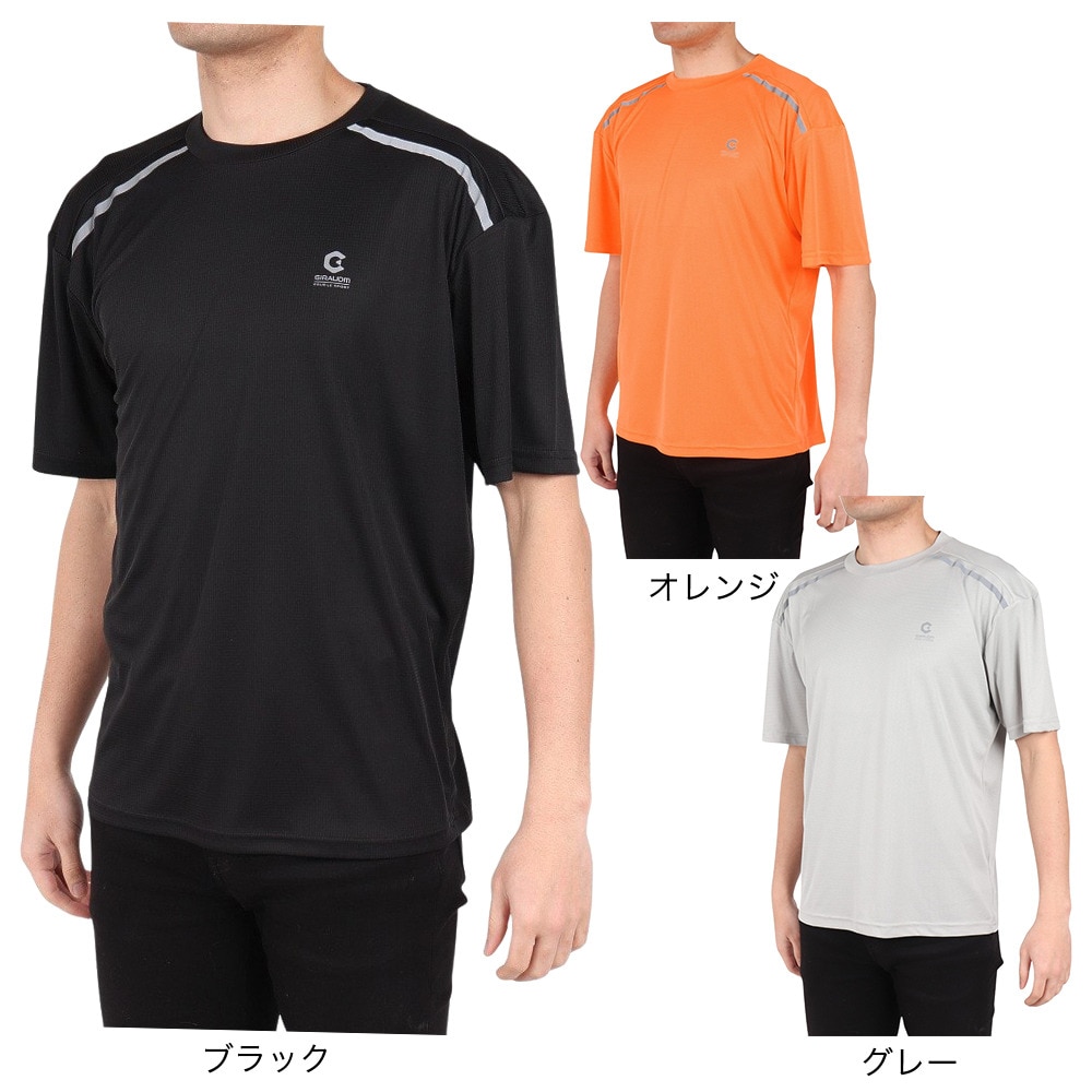 ジローム（GIRAUDM）（メンズ）ドライプラス グリッドメッシュ半袖Tシャツ CT4S0091-TR863-GRGC GRY