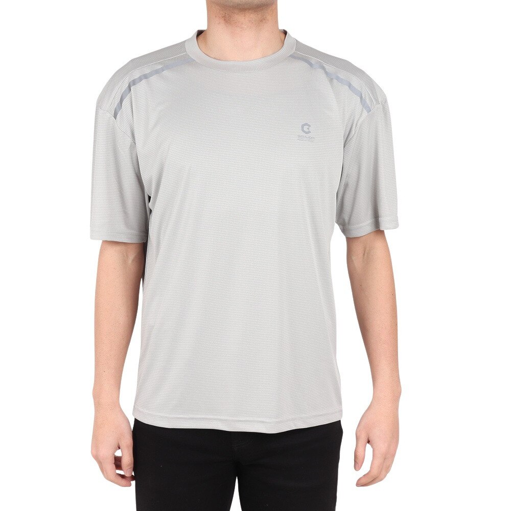 ジローム（GIRAUDM）（メンズ）ドライプラス グリッドメッシュ半袖Tシャツ CT4S0091-TR863-GRGC GRY