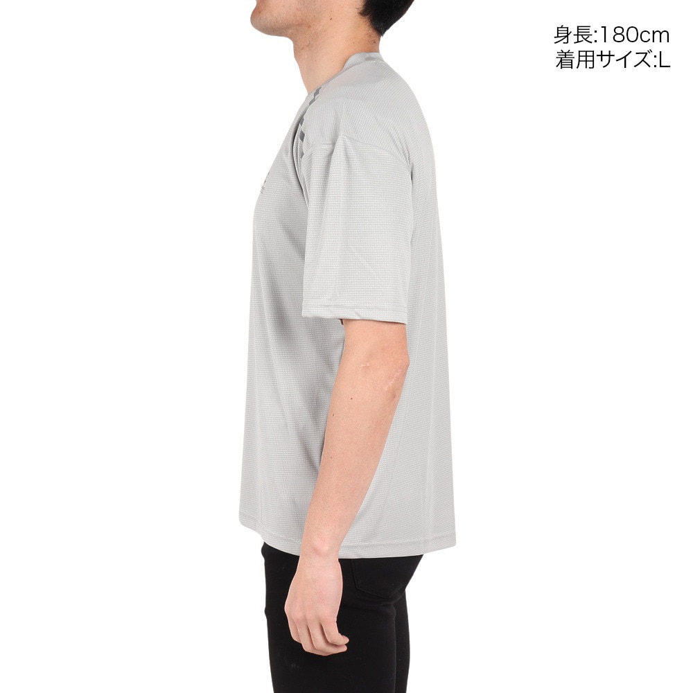 ジローム（GIRAUDM）（メンズ）ドライプラス グリッドメッシュ半袖Tシャツ CT4S0091-TR863-GRGC GRY