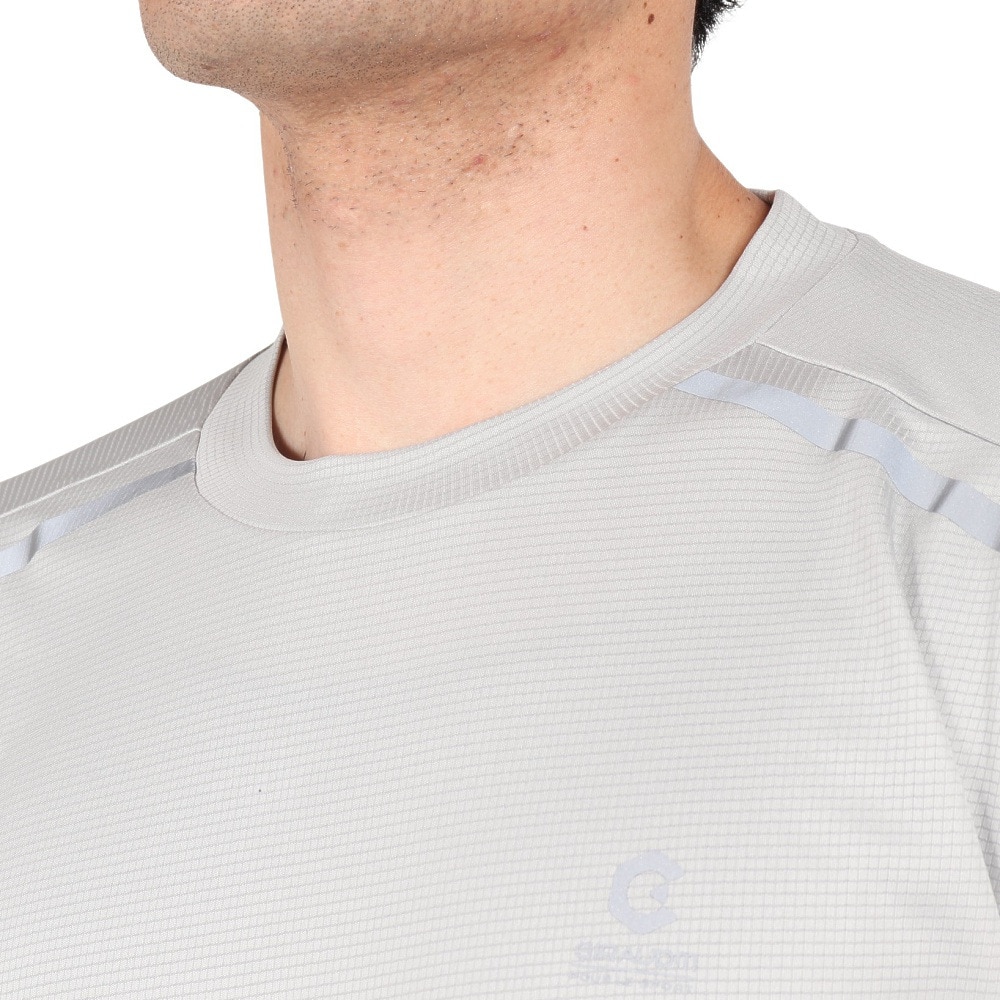 ジローム（GIRAUDM）（メンズ）ドライプラス グリッドメッシュ半袖Tシャツ CT4S0091-TR863-GRGC GRY